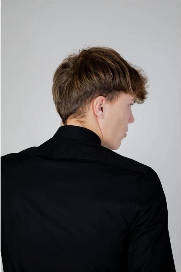 Antony Morato Zwarte Overhemd met Lange Mouwen Knoopsluiting Black Heren