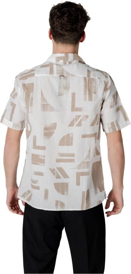 Antony Morato Geometrisch Patroon Korte Mouw Overhemd Beige Heren - Foto 2