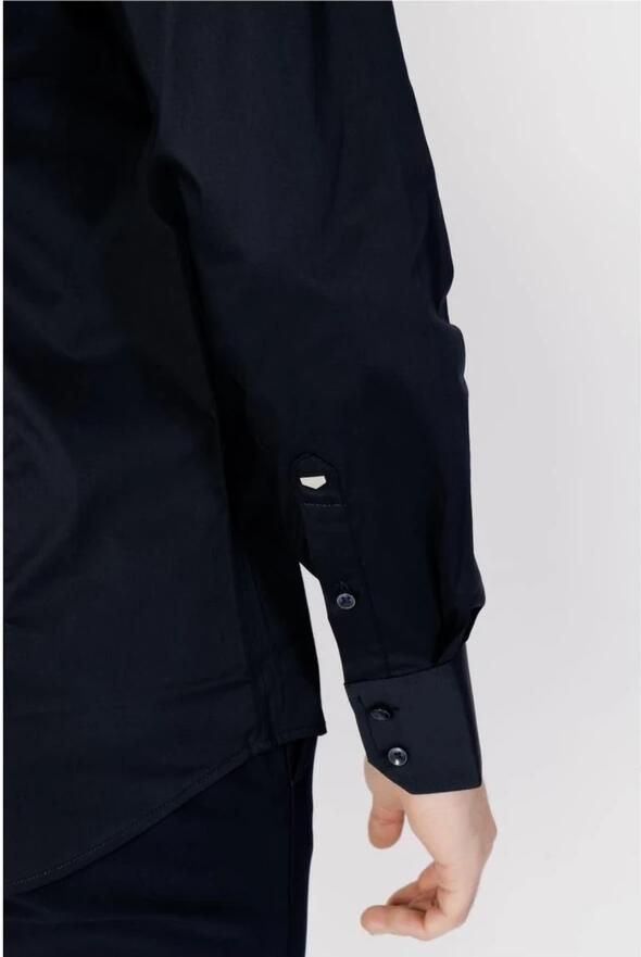 Antony Morato Blauw effen herenoverhemd met lange mouwen Blauw Heren