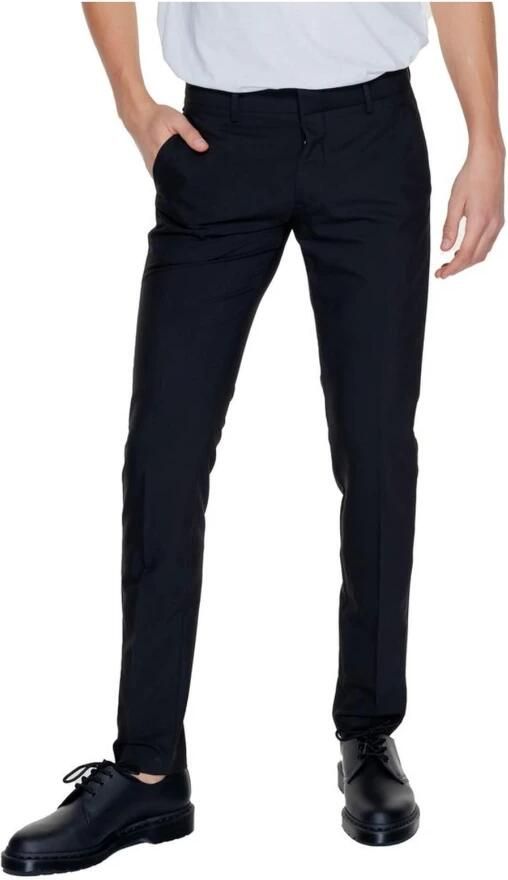 Antony Morato Zwarte rits knoop broek comfortabele pasvorm Black Heren