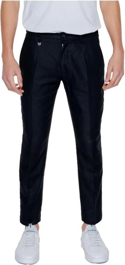 Antony Morato Zwarte Linnen-Viscose Broek met Rits Black Heren