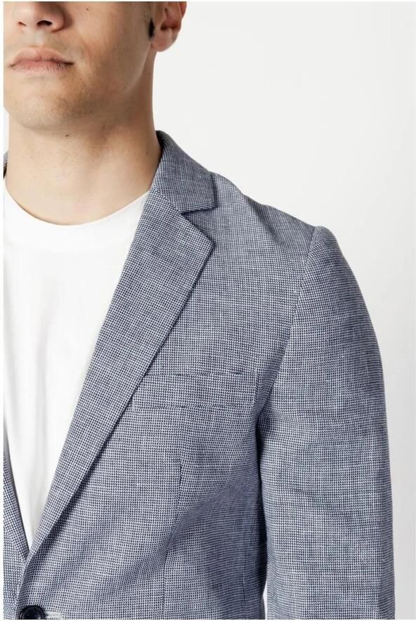Antony Morato Blauwe Marl Knoopsluiting Blazer Lente Zomer Blue Heren - Foto 2