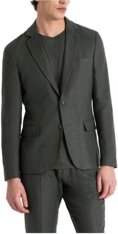 Antony Morato Slim fit 2-knoops colbert van een mix van linnen en viscose met klepzakken - Foto 2