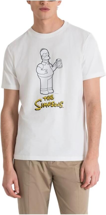 Antony Morato Regular Fit Seattle Homer T-shirt White Heren
