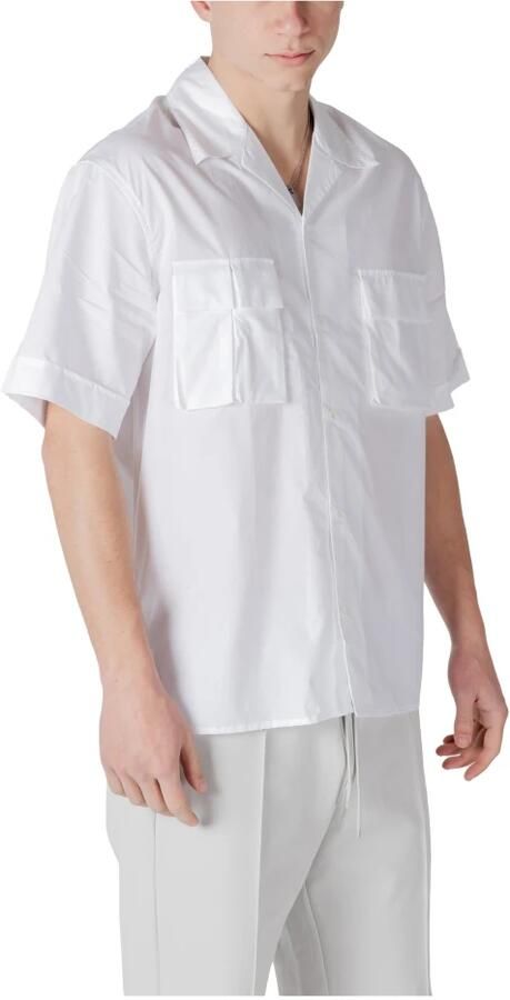 Antony Morato Witte V-hals shirt met voorzakken White Heren