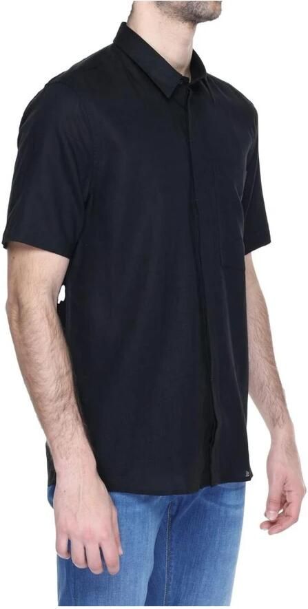 Antony Morato Zwarte Linnen Blend Korte Mouw Overhemd Black Heren - Foto 2
