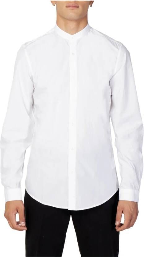 Antony Morato Herenoverhemd met lange mouwen in het wit White Heren