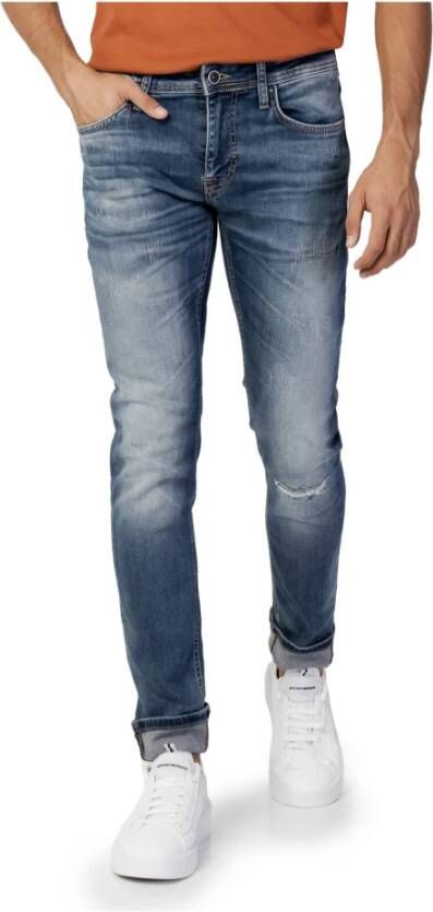 Antony Morato Paul Super Skinny Fit Mmdt00243-Fa750328 Blauw Heren
