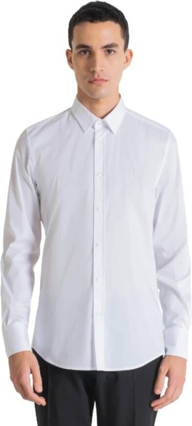 Antony Morato Slim Fit Overhemd van Katoen met Lange Mouwen White Heren