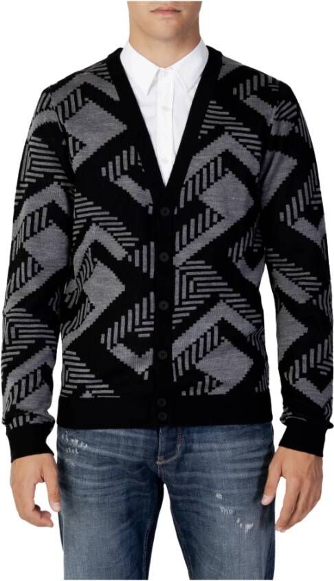 Antony Morato Grijze Geometrische V-Hals Cardigan Gray Heren