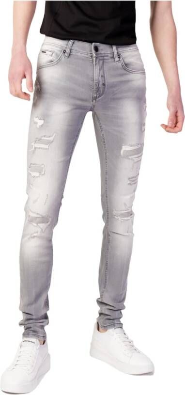 Antony Morato Grijze Heren Jeans met Ritssluiting en Knoopsluiting Gray Heren