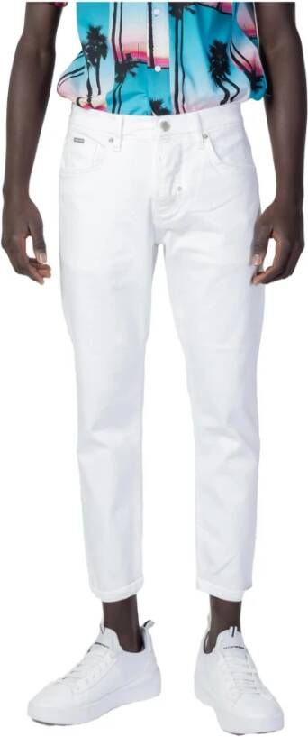 Antony Morato Heren Witte Effen Jeans met Ritssluiting en Knoopsluiting White Heren