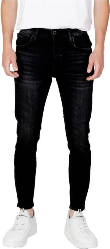 Antony Morato Heren Zwarte Jeans met Ritssluiting en Knoopsluiting Zwart Heren