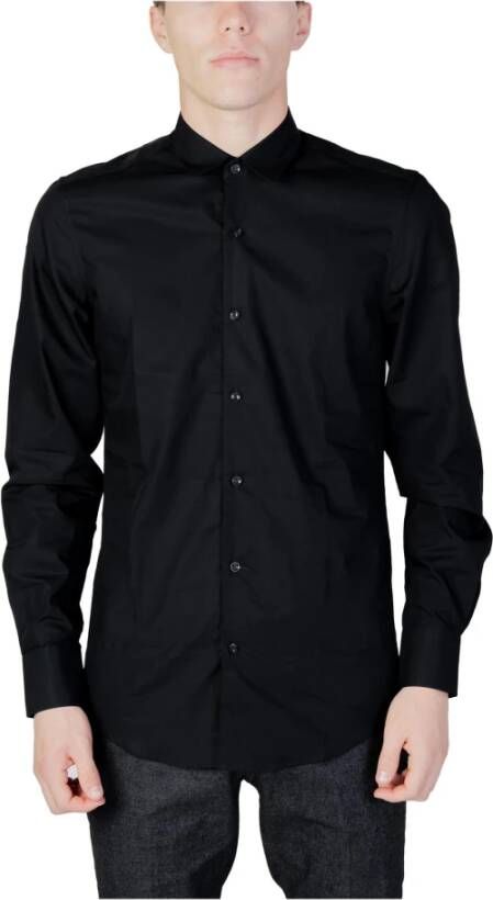Antony Morato Zwarte Overhemd met Lange Mouwen Knoopsluiting Black Heren