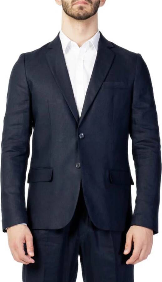 Antony Morato Blauwe Geknoopte Blazer Blue Heren