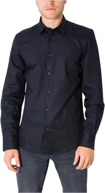 Antony Morato Herenoverhemd in zwart voor lente zomer Black Heren