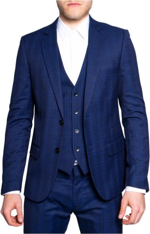 Antony Morato Blauwe Geknoopte Blazer Blue Heren
