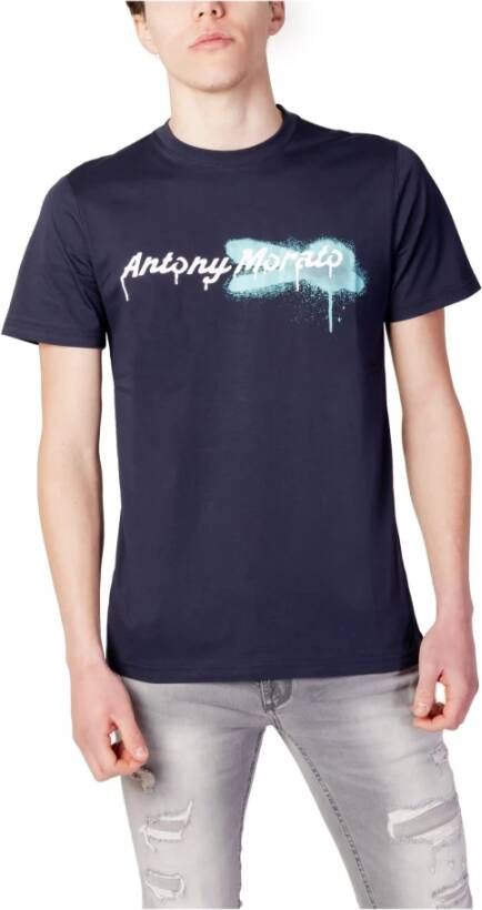Antony Morato Men's T-shirt Blauw Heren