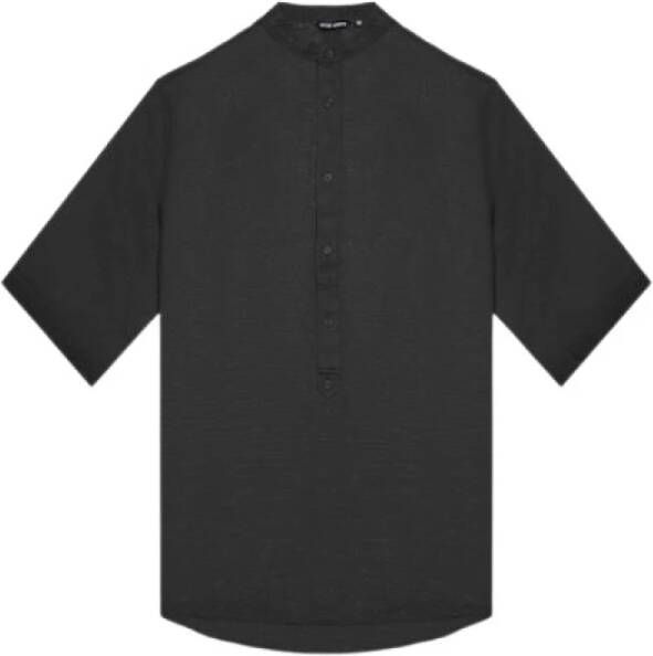 Antony Morato Overhemd- AM Regular FIT Soft Touch Linen Cotton Zwart Heren