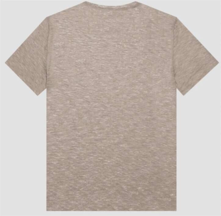 Antony Morato Regular Fit Cotton T-Shirt With Logo Print Beige Heren