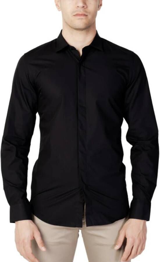 Antony Morato Slim Fit Katoenen Overhemd Lente Zomer Collectie Black Heren