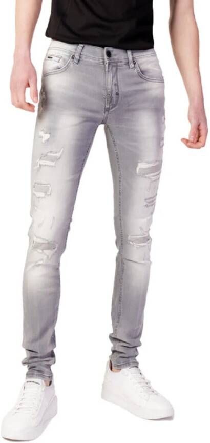 Antony Morato Grijze Heren Jeans met Ritssluiting en Knoopsluiting Gray Heren