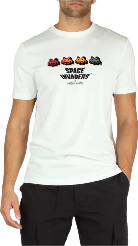 Antony Morato Space Invaders T-shirt met voorprint White Heren