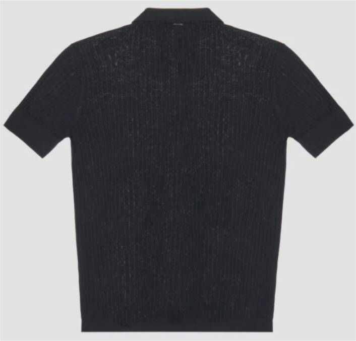 Antony Morato Sweater Slim Fit In Viscose-Linnen Blend Yarn Rib Knitstitch Zwart Heren