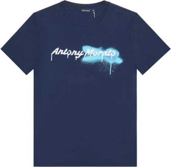 Antony Morato Men's T-shirt Blauw Heren