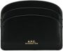 A.p.c. Zwarte Leren Kaarthouder met Gegraveerd Logo Black Dames - Thumbnail 1