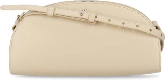 A.p.c. Beige Leren Schoudertas met Gouden Logo Beige Dames - Foto 6