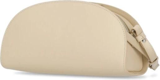 A.p.c. Beige Leren Schoudertas met Gouden Logo Beige Dames - Foto 9