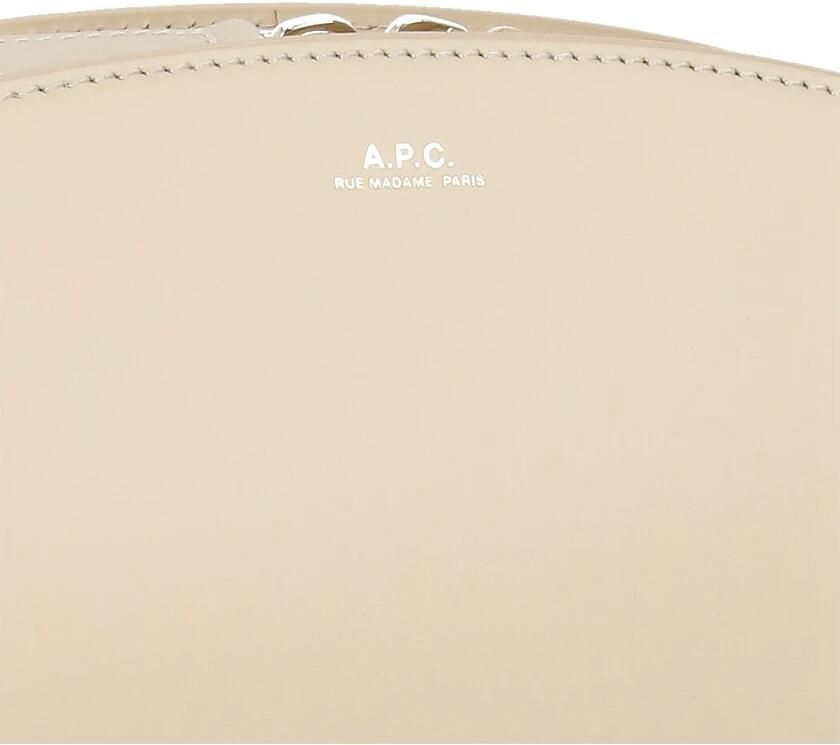 A.p.c. Beige Leren Schoudertas met Gouden Logo Beige Dames