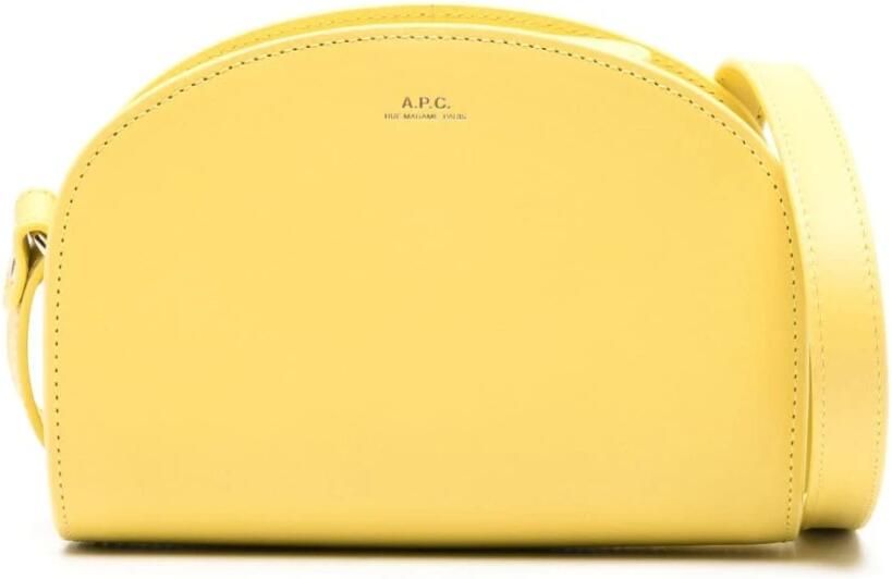 A.p.c. Gele Leren Demi-Lune Mini Tas Yellow Dames