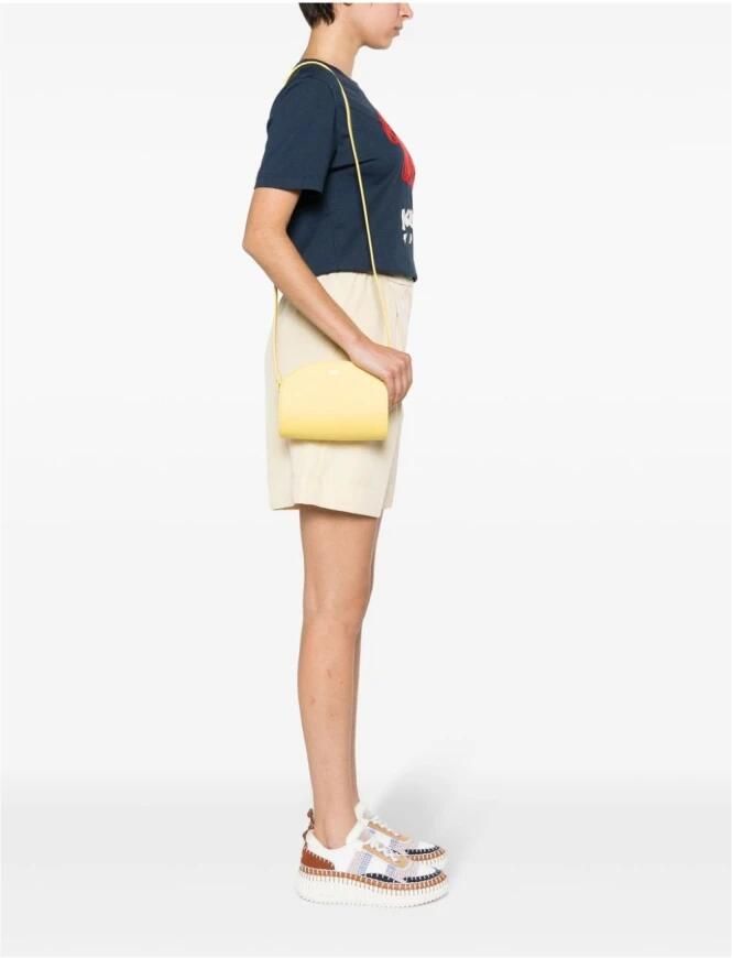 A.p.c. Gele Leren Demi-Lune Mini Tas Yellow Dames - Foto 4