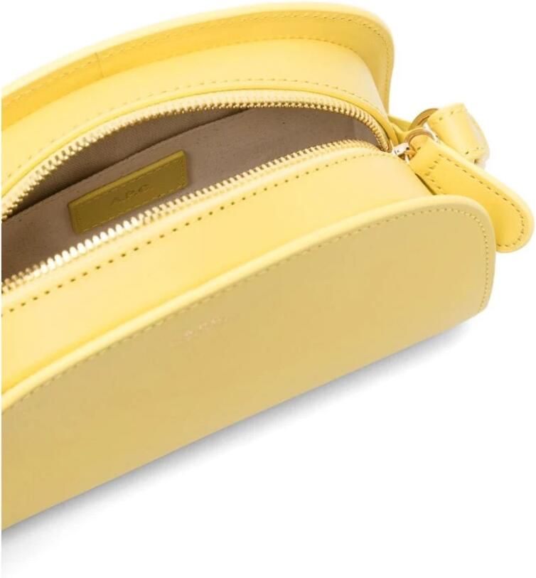 A.p.c. Gele Leren Demi-Lune Mini Tas Yellow Dames - Foto 3