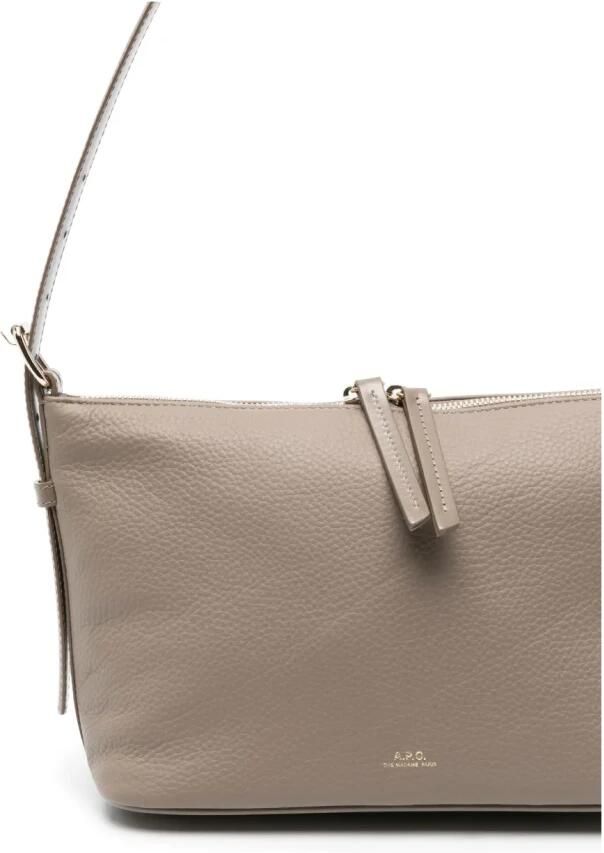 A.P.C. Hobo bags Vera Shoulder Bag Leather Beige in roze - Foto 4