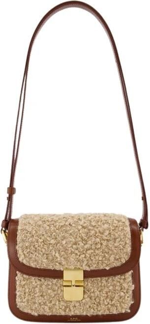 A.P.C. Hobo bags Grace Small Crossbody Synthetic Hazelnut in bruin