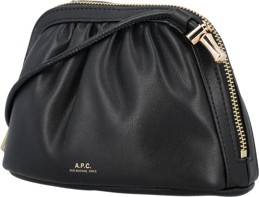 A.p.c. Zwarte Crossbody Tas met Trekkoord en Gerimpeld Detail Black Dames - Foto 2