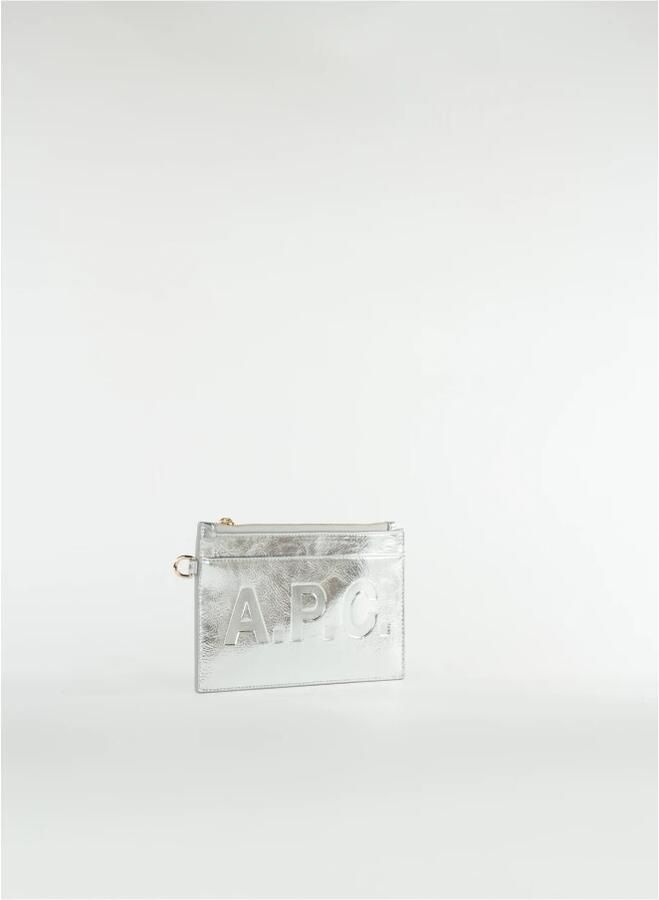 A.P.C. Clutches Market Clutche Synthetic Silver in zilver - Foto 3