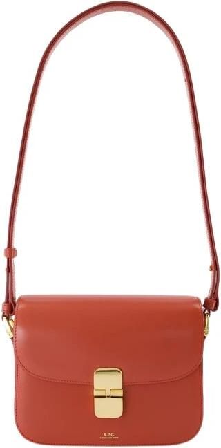 A.P.C. Hobo bags Grace Small Crossbody Leather Red in rood