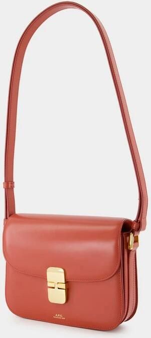 A.P.C. Hobo bags Grace Small Crossbody Leather Red in rood - Foto 8