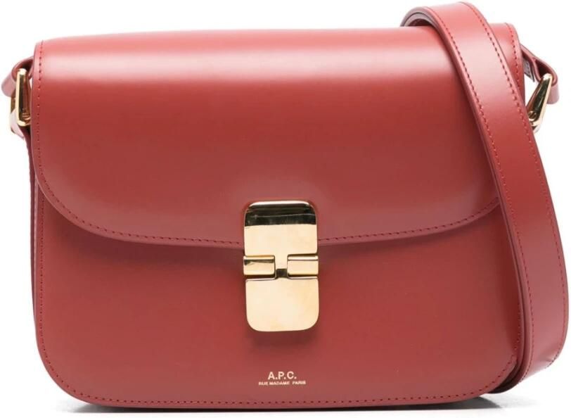 A.P.C. Hobo bags Grace Small Crossbody Leather Red in rood - Foto 5