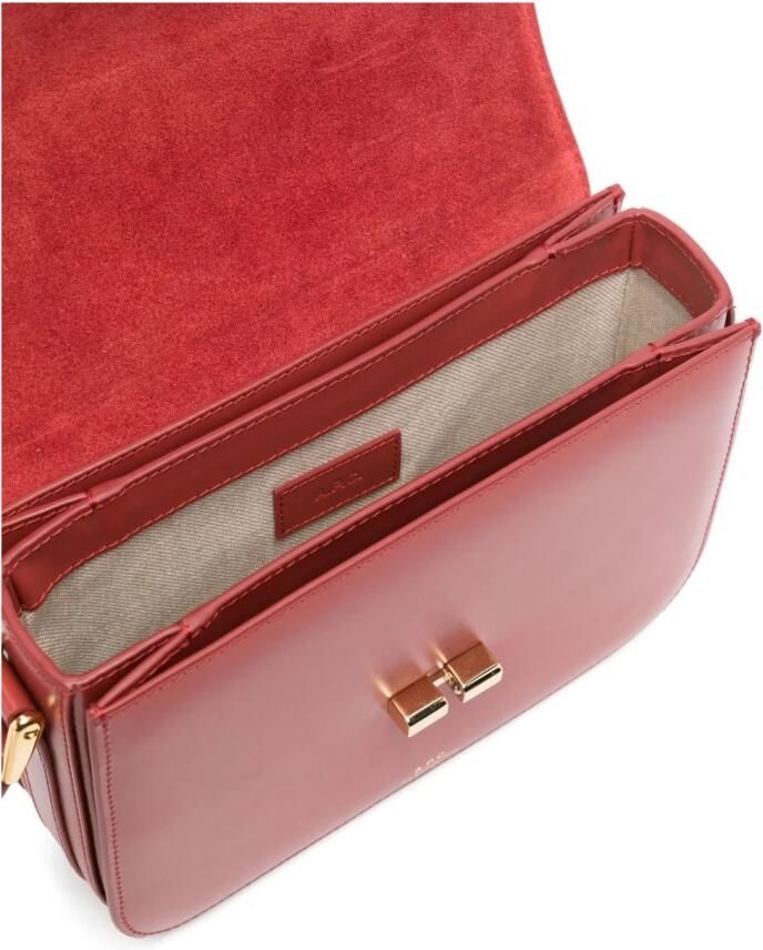 A.P.C. Hobo bags Grace Small Crossbody Leather Red in rood - Foto 3