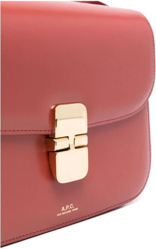 A.P.C. Hobo bags Grace Small Crossbody Leather Red in rood - Foto 7