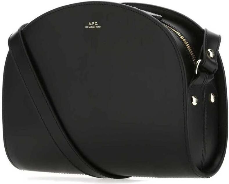 A.p.c. Zwarte kalfsleren Demi Lune crossbody tas Black Dames - Foto 3