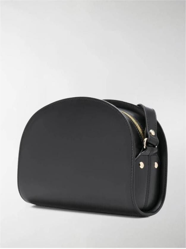A.p.c. Zwarte kalfsleren Demi Lune crossbody tas Black Dames - Foto 2
