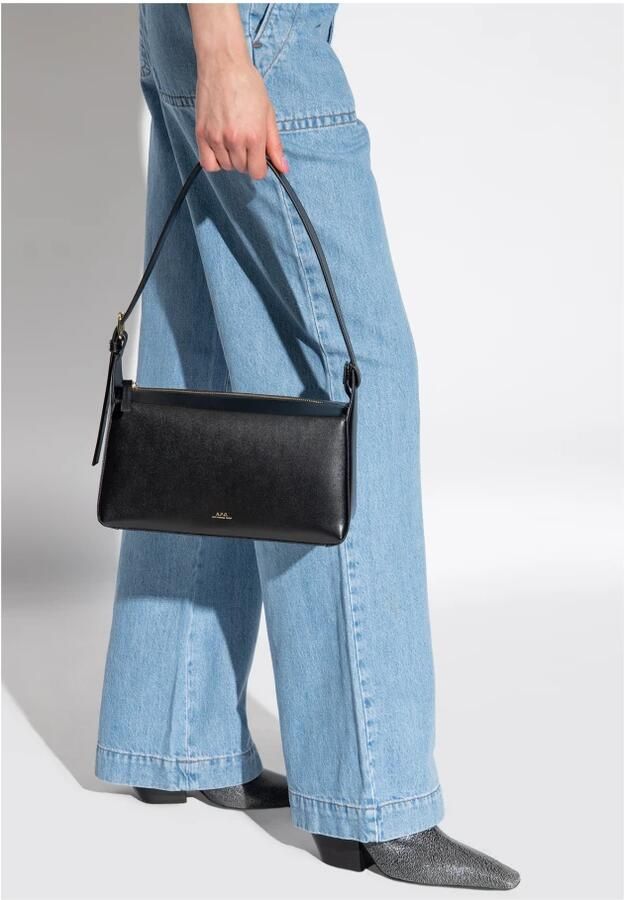 A.p.c. Zwarte leren Virginie Baguette schoudertas Black Dames - Foto 10