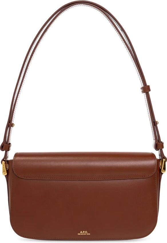 A.p.c. Zwarte Grace Baguette Schoudertas Brown Dames - Foto 7