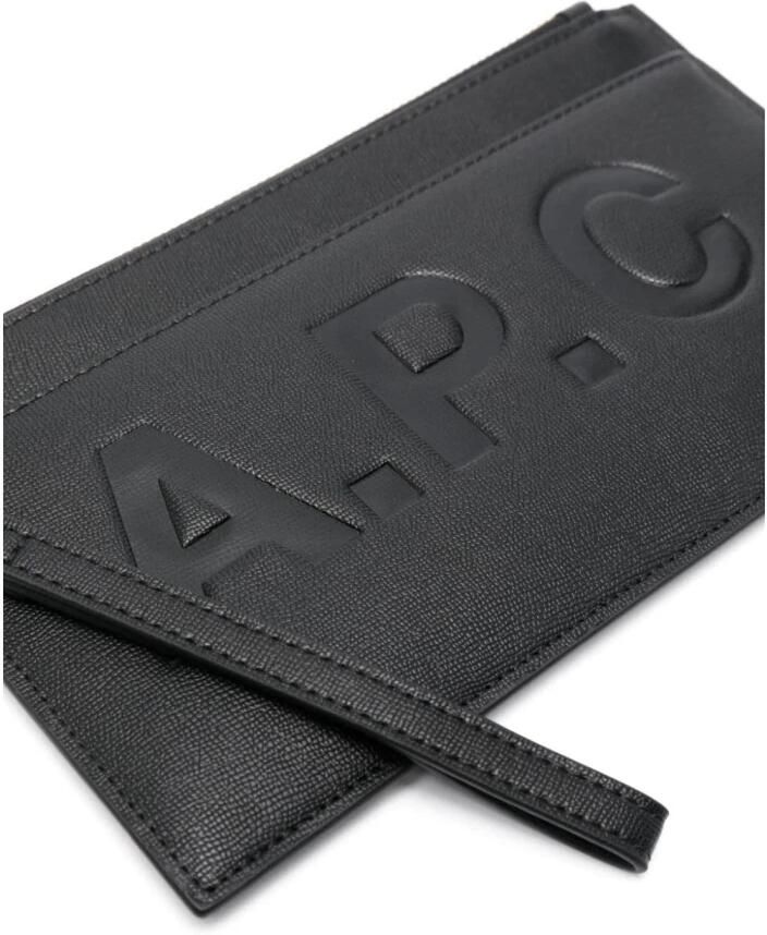 A.p.c. Zwarte Leren Clutch Tas met Logo Inprenting Black Dames - Foto 2